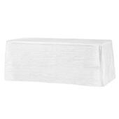 Accordion Crushed Taffeta - 90"x156" Rectangular Tablecloth - White