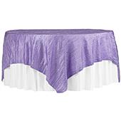 Accordion Crushed Taffeta - 85"x85" Square Table Topper/Overlay - Victorian Lilac/Wisteria