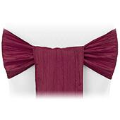 Accordion Crushed Taffeta Chair Sash - Burgundy