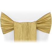 Accordion Crushed Taffeta Chair Sash - Gold