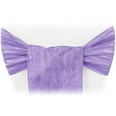 Accordion Crushed Taffeta Chair Sash - Victorian Lilac/Wisteria