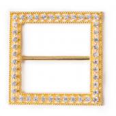 DecoStar™ Diamond-Studded 2" Square Decorative Buckle in Gold