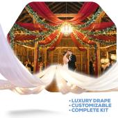 10-Panel Starburst 18ft Ceiling Draping Kit (38 Feet Wide)