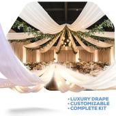 10-Panel Starburst 30ft Ceiling Draping Kit (62 Feet Wide)
