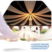 12-Panel Starburst 40ft Ceiling Draping Kit (82 Feet Wide)