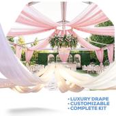 6-Panel 15ft Starburst Ceiling Draping Kit (32 Feet Wide)