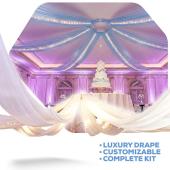 6-Panel 40ft Starburst Ceiling Draping Kit (82 Feet Wide)