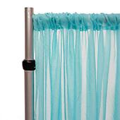 50% OFF LIQUIDATION – *FR* Crushed Sheer Voile Curtain Panel by Eastern Mills w/ 4" Pockets - 8FT Long x 10ft Wide - Angel Blue