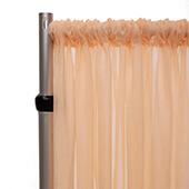 *FR* Crushed Sheer Voile Curtain Panel by Eastern Mills w/ 4" Pockets - 10ft Wide - Apricot Cream
