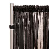 50% OFF LIQUIDATION – *FR* Crushed Sheer Voile Curtain Panel by Eastern Mills w/ 4" Pockets - 10ft Long x 10FT Wide - Black