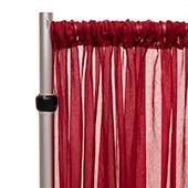 50% OFF LIQUIDATION – *FR* Crushed Sheer Voile Curtain Panel by Eastern Mills w/ 4" Pockets - 8FT Long x 10ft Wide - Burgundy