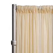 *FR* Crushed Sheer Voile Curtain Panel by Eastern Mills w/ 4" Pockets - 10ft Wide - Champagne