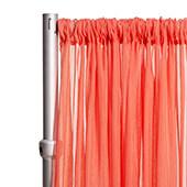 *FR* Crushed Sheer Voile Curtain Panel by Eastern Mills w/ 4" Pockets - 10ft Wide - Coral
