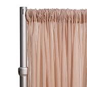 *FR* Crushed Sheer Voile Curtain Panel by Eastern Mills w/ 4" Pockets - 10ft Wide - Dark Blush