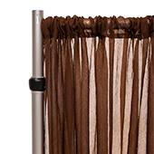 50% OFF LIQUIDATION – *FR* Crushed Sheer Voile Curtain Panel by Eastern Mills w/ 4" Pockets - 6FT Long x 10ft Wide - Dark Brown