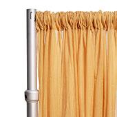 50% OFF LIQUIDATION – *FR* Crushed Sheer Voile Curtain Panel by Eastern Mills w/ 4" Pockets - 40FT Long x 10ft Wide - Gold