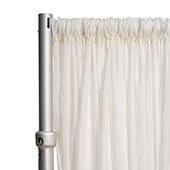 50% OFF LIQUIDATION – *FR* Crushed Sheer Voile Curtain Panel by Eastern Mills w/ 4" Pockets - 6FT Long x 10ft Wide - Ivory