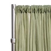 50% OFF LIQUIDATION – *FR* Crushed Sheer Voile Curtain Panel by Eastern Mills w/ 4" Pockets - 15FT Long x 10ft Wide - Moss