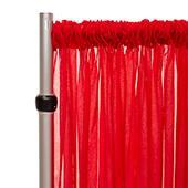 50% OFF LIQUIDATION – *FR* 14FT Long x 10ft Wide Sheer Voile Curtain Panel by Eastern Mills w/ 4" Pockets - Red