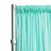 *FR* Crushed Sheer Voile Curtain Panel by Eastern Mills w/ 4" Pockets - 10ft Wide - Seafoam Green