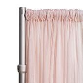 50% OFF LIQUIDATION – *FR* Crushed Sheer Voile Curtain Panel by Eastern Mills w/ 4" Pockets -  12FT Long x 10ft Wide - Soft Pink/Blush