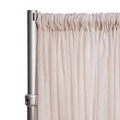 *FR* Crushed Sheer Voile Curtain Panel by Eastern Mills w/ 4" Pockets - 10ft Wide - White Sand