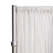50% OFF LIQUIDATION – *FR* 10FT Long x 10ft Wide Sheer Voile Curtain Panel by Eastern Mills w/ 4" Pockets - White