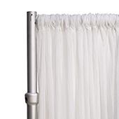 50% OFF LIQUIDATION – *FR* Crushed Sheer Voile Curtain Panel by Eastern Mills  w/ 4" Pockets - 6FT Long x 10FT Wide - White