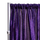 *FR* Crushed Taffeta Drape Panel by Eastern Mills 9 1/2 FT Wide w/ 4" Sewn Rod Pocket - Dark Purple