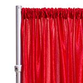 *FR* Crushed Taffeta Drape Panel by Eastern Mills 9 1/2 FT Wide w/ 4" Sewn Rod Pocket - Red