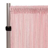 Fire Retardant Economy Panne Stretch Velvet Drape w/ Sewn Rod Pocket - Pink