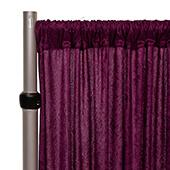 Fire Retardant Economy Panne Stretch Velvet Drape w/ Sewn Rod Pocket - Plum