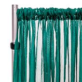 *FR* Crushed Sheer Voile Curtain Panel by Eastern Mills  w/ 4" Pockets - 10ft Wide - Emerald