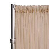 *FR* Crushed Sheer Voile Curtain Panel by Eastern Mills w/ 4" Pockets - 10ft Wide - Sand