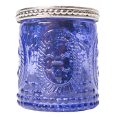 DecoStar™ Glass Candle Holder w/ Metal Trim- 2.7" - 6 PACK - Purple