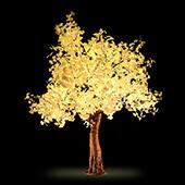 Lighted Ginkgo LED Tree - AC Adapter - 1632 LEDs - Warm White - 9FT Tall