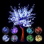 Lighted Cherry Blossom LED Tree - AC Adapter - 1000 LEDs - RGBW w/ Remote & Many Functions! - 8FT Tall