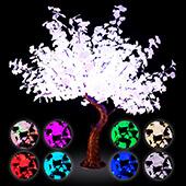 Lighted Grand Centerpiece or Floor Ginkgo LED Tree - AC Adapter - 700 LEDs - RGBW w/ Remote & Many Functions! - 6.5FT Tall