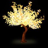 Lighted Grand Centerpiece or Floor Ginkgo LED Tree - AC Adapter - 672 LEDs - Warm White- 6.5FT Tall