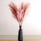 Faux Pampas Grass - 6 Stems - 48" Long - Dusty Rose