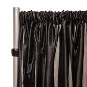 *FR* Taffeta Drape Panel by Eastern Mills 9 1/2 FT Wide w/ 4" Sewn Rod Pocket - Black