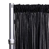 50% OFF LIQUIDATION – *FR* 12FT Long x 10ft Wide Sheer Voile Curtain Panel by Eastern Mills w/ 4" Pockets - Black