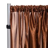 *FR* Taffeta Drape Panel by Eastern Mills 9 1/2 FT Wide w/ 4" Sewn Rod Pocket - Brown