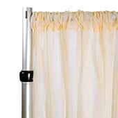 *FR* 10ft Wide Sheer Voile Curtain Panel by Eastern Mills w/ 4" Pockets - Champagne