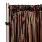 *FR* Taffeta Drape Panel by Eastern Mills 9 1/2 FT Wide w/ 4" Sewn Rod Pocket - Chocolate Brown