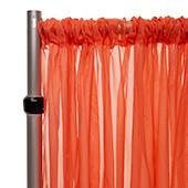 *FR* 10ft Wide Sheer Voile Curtain Panel by Eastern Mills w/ 4" Pockets - Coral