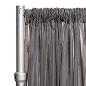 50% OFF LIQUIDATION – *FR* Crushed Sheer Voile Curtain Panel by Eastern Mills w/ 4" Pockets - 10FT Long x 10FT Wide - Dark Silver