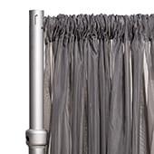 50% OFF LIQUIDATION – *FR* 10FT Long x 10ft Wide Sheer Voile Curtain Panel by Eastern Mills w/ 4" Pockets - Dark Silver