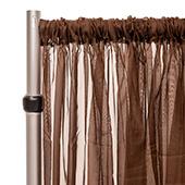 50% OFF LIQUIDATION – *FR* 40FT Long x 10ft Wide Sheer Voile Curtain Panel by Eastern Mills w/ 4" Pockets - Dark Brown