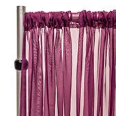 50% OFF LIQUIDATION – *FR* 12FT Long x 10ft Wide Sheer Voile Curtain Panel by Eastern Mills w/ 4" Pockets - Eggplant